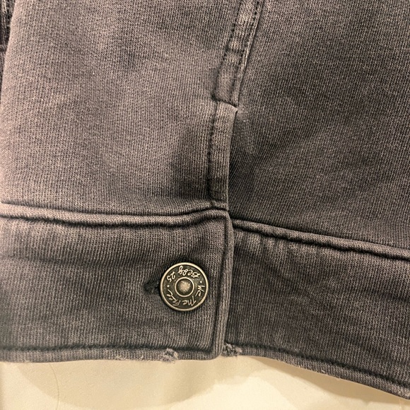 Free People Dreamers Cropped Button Up Hoodie Jacket Gray Streetwear Large - Picture 12 of 14